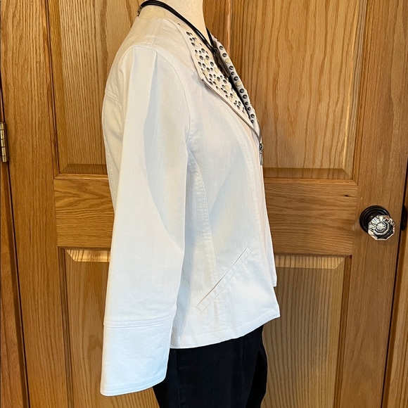 Ruby Rd. White Embellished Jean Jacket - Picture 6 of 8